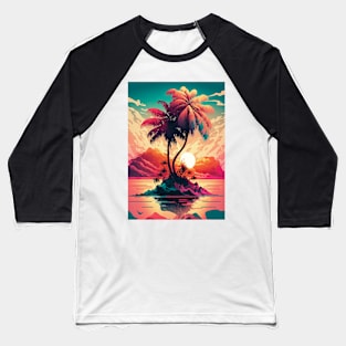 Sunset Palm Baseball T-Shirt